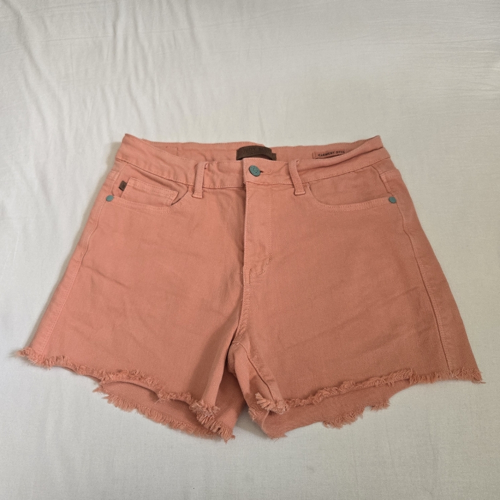 Judy Blue Garment Dyed Jean Shorts Peach Size L Style# JB150217